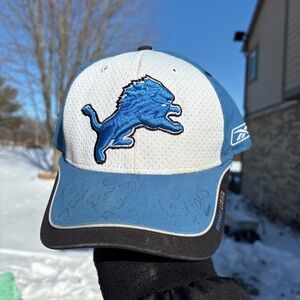 Detroit Lions Reebok Vintage Y2K 2000s Hat Cap Rod Marinelli Signed OSFA NFL